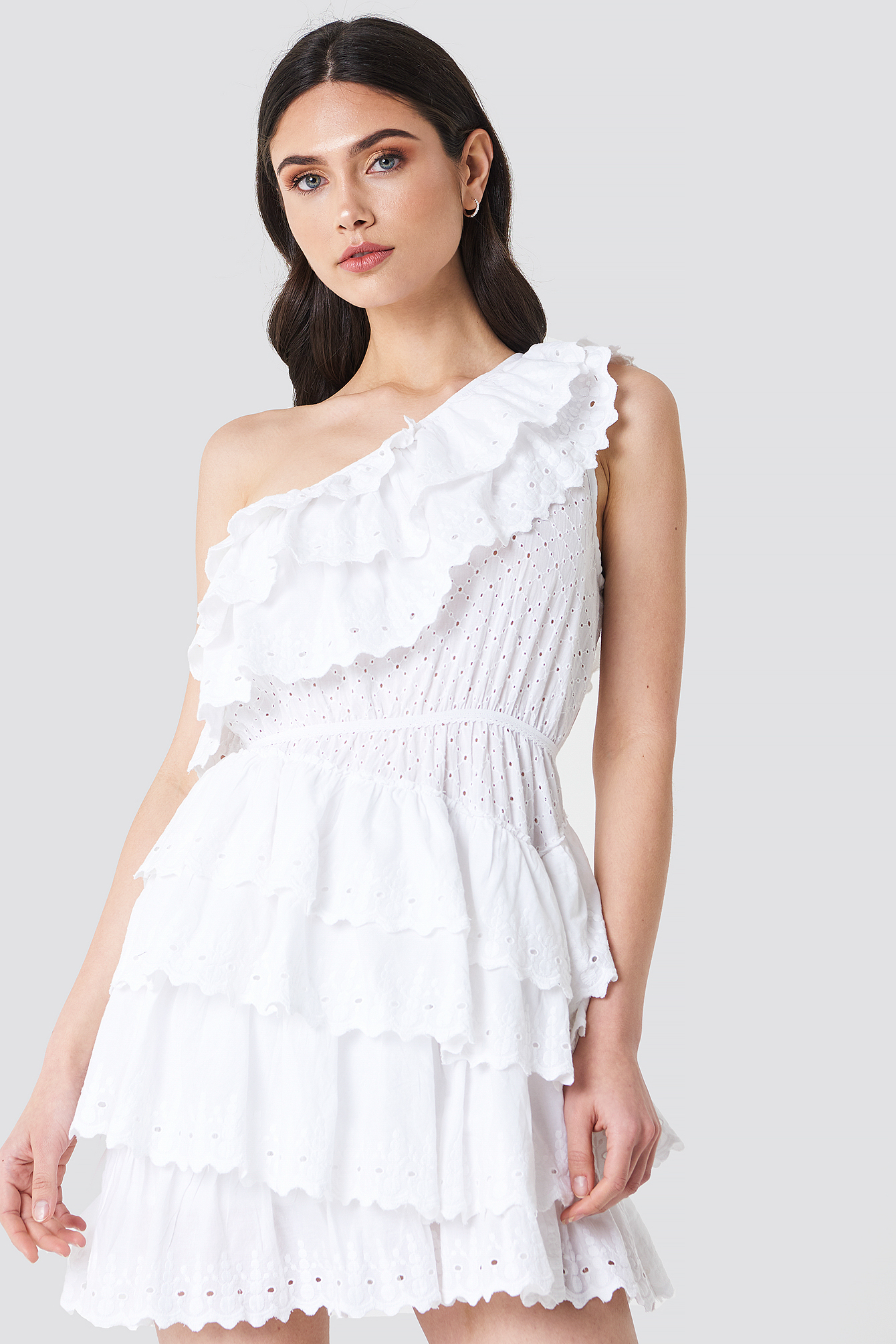 All Over Flounce Dress White | na-kd.com